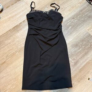 Elisabetta Franchi lace bra midi dress black size 42